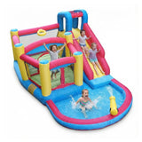 MYTS Kids Inflatable Bouncy Castle With Water Slide And Splash Pool - Carnival