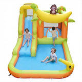 MYTS Kids Inflatable Bouncy Castle With Water Slide And Splash Pool - Jungle Monkey