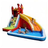 MYTS Kids Inflatable Water Slide And Climbing Wall With Splash Pool - Volcano