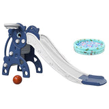 MYTS Kids Slide With Basket Ball Hoop & Ball Pool - Blue