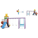 MYTS Mega Play Zone With 3 Swings, 2 Slides & Dual Swing