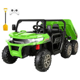 MYTS Power Pickup Adventure Ride On Truck With 6 Wheels - Green