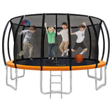 MYTS Trampoline With Basket Ball Hoop 14ft - Orange