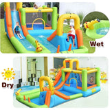 Megastar Inflatable Water Slide, 7 In 1 Double Long Slide Giant Water Park