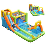Megastar Inflatable Water Slide, 7 In 1 Double Long Slide Giant Water Park