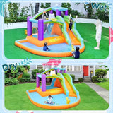 MYTS Water Fun Inflatable Playhouse With Slide And Splash Pool