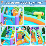 MYTS Water Fun Inflatable Playhouse With Slide And Splash Pool