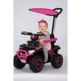 MYTS Girl's 4-In-1 Ride-On Push Car With Canopy And Safety Handle - Pink