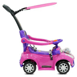 MYTS Girl's Push Car Stroller With Canopy And Safety Guard - Pink