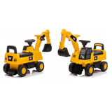 MYTS CAT Licensed Ride-On Push Car With Excavator Arm, Music And Hand-Controlled Digger - Yellow