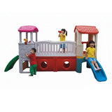 MYTS Kids Outdoor Playhouse With Slide And Activity Center
