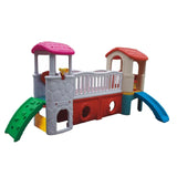 MYTS Kids Outdoor Playhouse With Slide And Activity Center