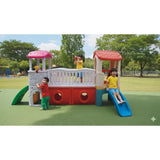 MYTS Kids Outdoor Playhouse With Slide And Activity Center