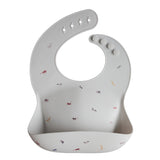 Mushie Silicone Bib Light Gray Safari - Laadlee