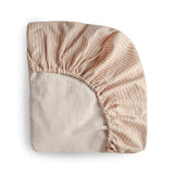 Mushie Crib Sheet Medium Natural Stripe - Laadlee