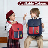 Nohoo Preppy Spine Protection Horizontal School Backpack - Red