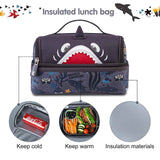 Nohoo Kids Shark Insulated Lunch Bag - Grey