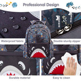Nohoo Kids Shark 16Inch School Bag with Pencil Case Combo Set - Grey