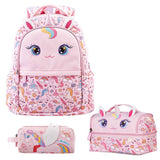 Nohoo Kids Unicorn 16Inch School Bag with Lunch Bag and Pencil Case - Pink (Set of 3)