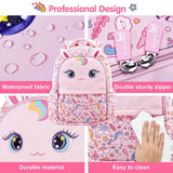Nohoo Kids Unicorn 16Inch School Bag with Lunch Bag Combo Set - Pink