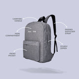 Nova Kids 17Inch School Bag 18Liter - Grey