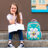 Nova Kids 3D Daisy School Bag 16.5Inch - Green