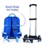 Nova Kids 3D Skater School Bag with Trolley 16.5Inch - Blue