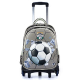Nova Kids 3D Soccer School Bag With Trolley - Grey
