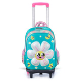 Nova Kids 3D Daisy School Bag With Trolley 16.5Inch - Green