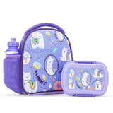 Nova Kids Lama Lunch Bag With Lunch Box And Water Bottle - Purple