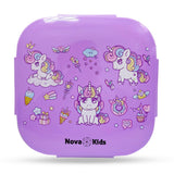Nova Kids Unicorn Square Bento Lunch Box 1000ml - Purple