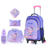 Nova Kids Birthday 16Inch School Bag With Kids Trolly - Purple (Set of 5)