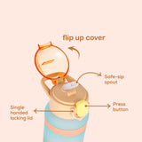 Nova Kids Water Bottle with Straw 1000ml - Orange