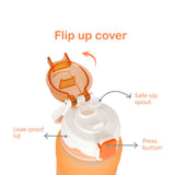 Nova Kids Water Bottle With Straw 550ml - Orange