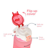 Nova Kids Water Bottle With Straw 550ml - Pink