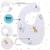Polka Tots Organic Muslin Cotton Bib - Reindeer - Laadlee