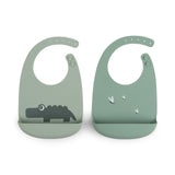 Done By Deer Silicone Bib 2-Pack Croco - Green
