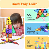Picasso Magnetic Tiles with Carry Case Travel Bag - 101pcs