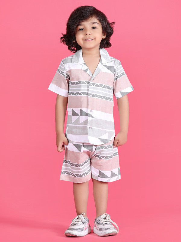 Polka Tots Half Sleeves Baby Co-ord Set - Brown - Laadlee