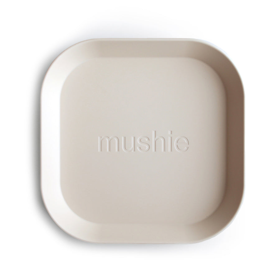 Mushie Dinner Plate Square Ivory - Laadlee