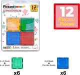 Picasso Magnetic Brick Blocks Toy Tile Combo Pack - 12pcs