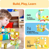 Picasso Magnetic Marble Run Travel Size with Launcher - 100pcs