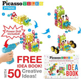 Picasso Magnetic Engineering Construction Building Set with Idea Book - 250pcs