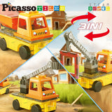 Picasso Magnetic Car Base Crank, Dump with Ladder 3in1 - 15pcs