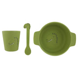 Trixie Silicone First Meal Set (Bowl, Spoon & Cup) - Mr. Dino