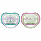 Philips Avent Ultra Air Soother Nighttime 0M-6M Girl - 2 Pcs
