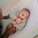Mushie Daisy Rattle Teether - Dusty Rose