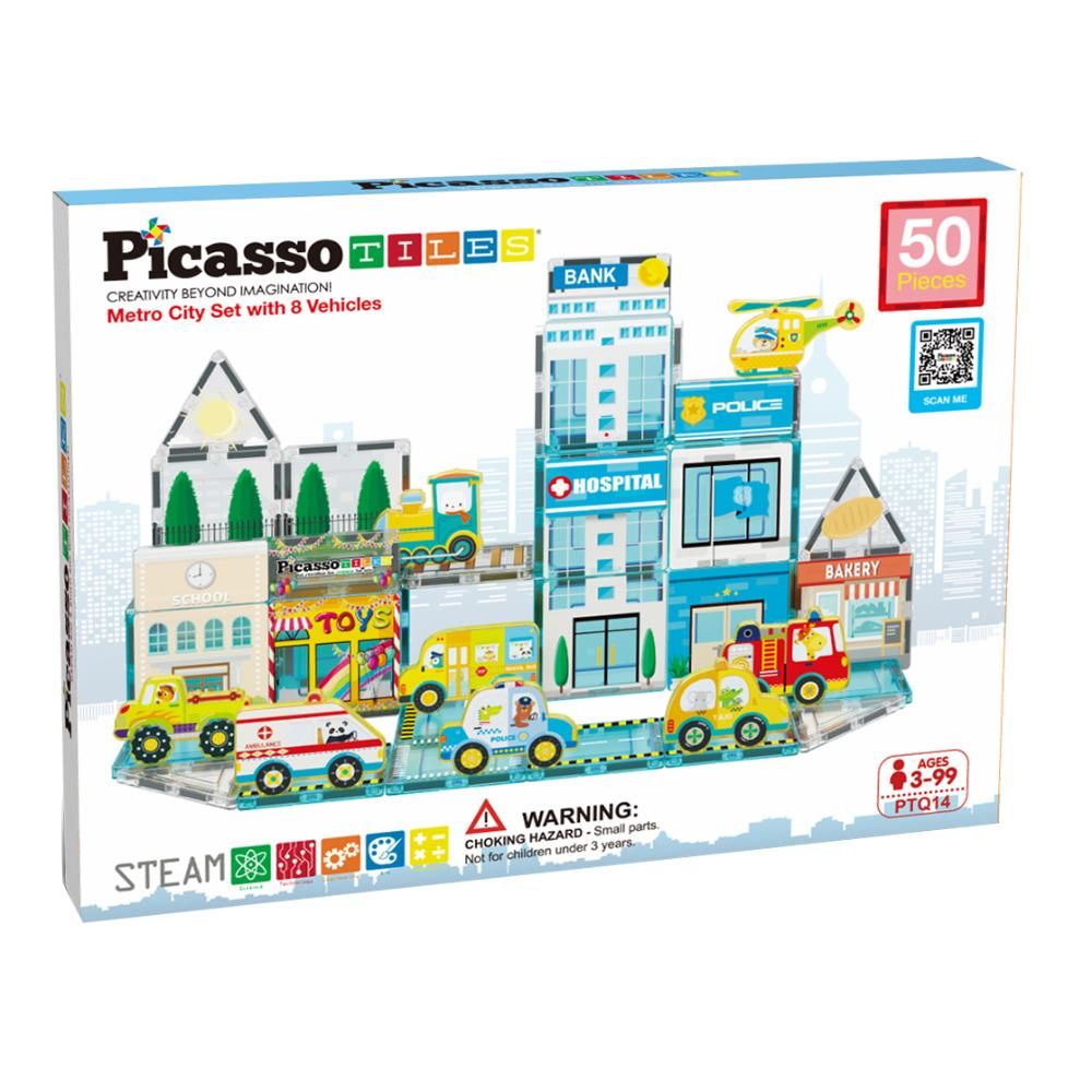 picasso-tiles-magnetic-3d-metro-city-set-w-8-vehicles-50-pcs-1