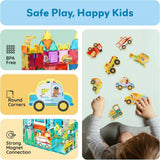 Picasso Magnetic Block Metro City Vehicles - 8pcs