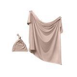 Anvi Baby Bamboo Swaddle & Sleep Suit Newborn Gift Set - Mocha
